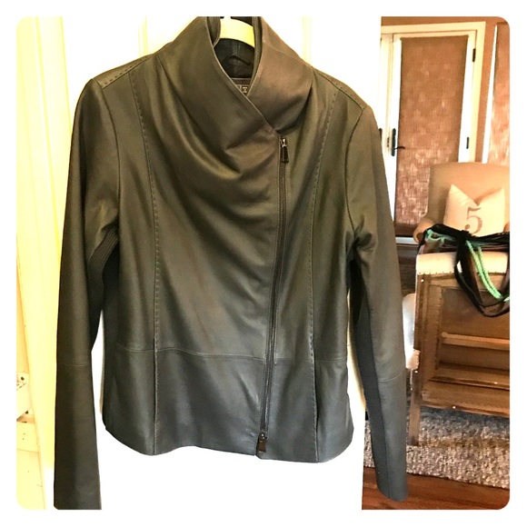 Vince Jackets & Blazers - Vince Large Gray Goat Leather Jacket